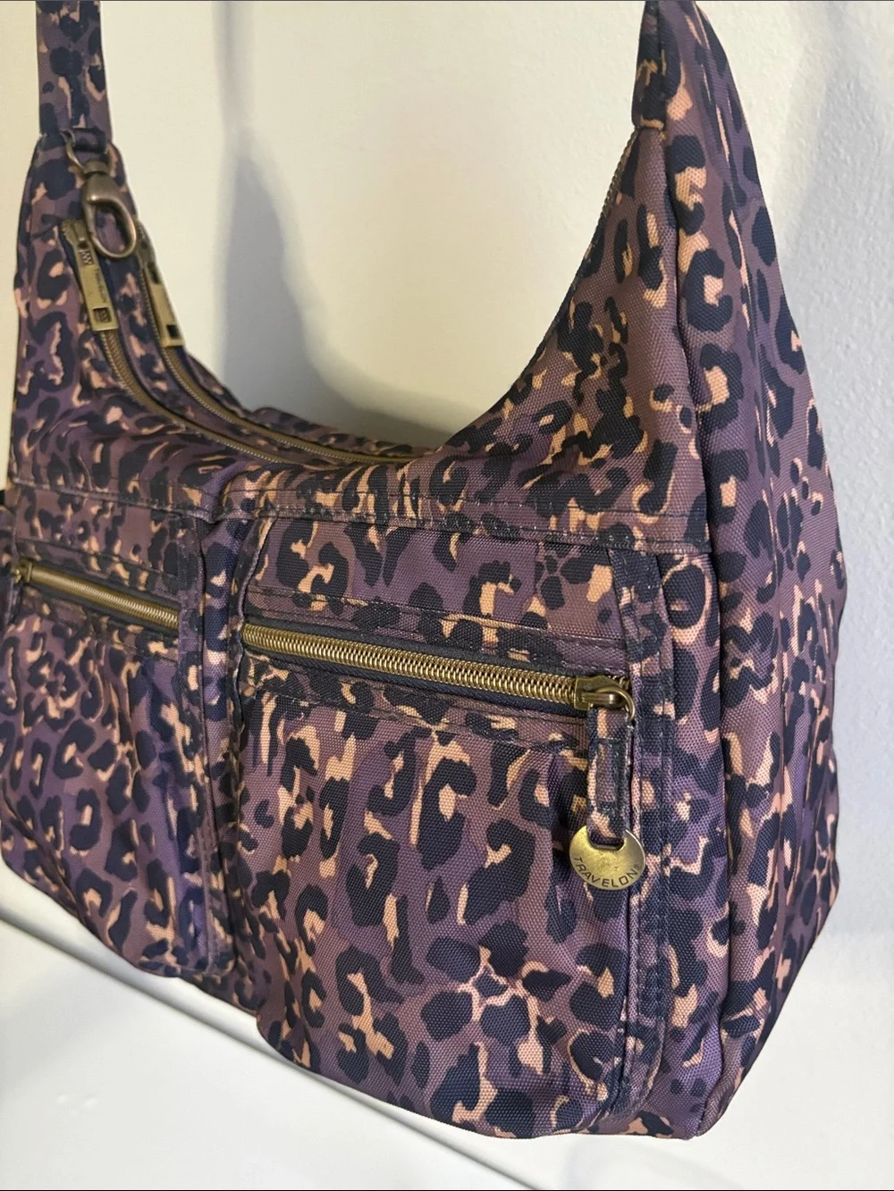 Women’s Leopard Print Purple Shoulder Bag